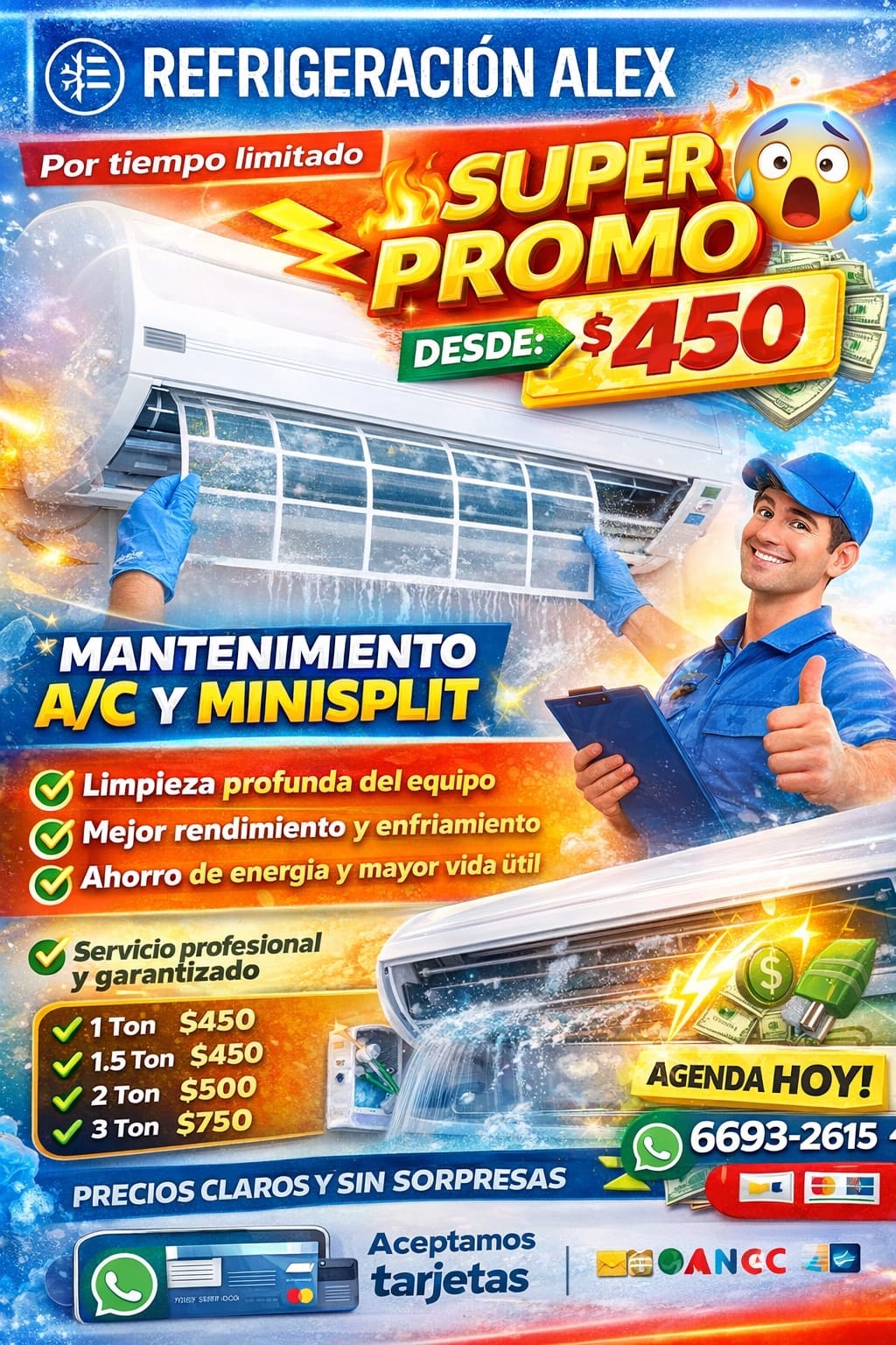 Promocional de mantenimiento de Refrigeración Alex
